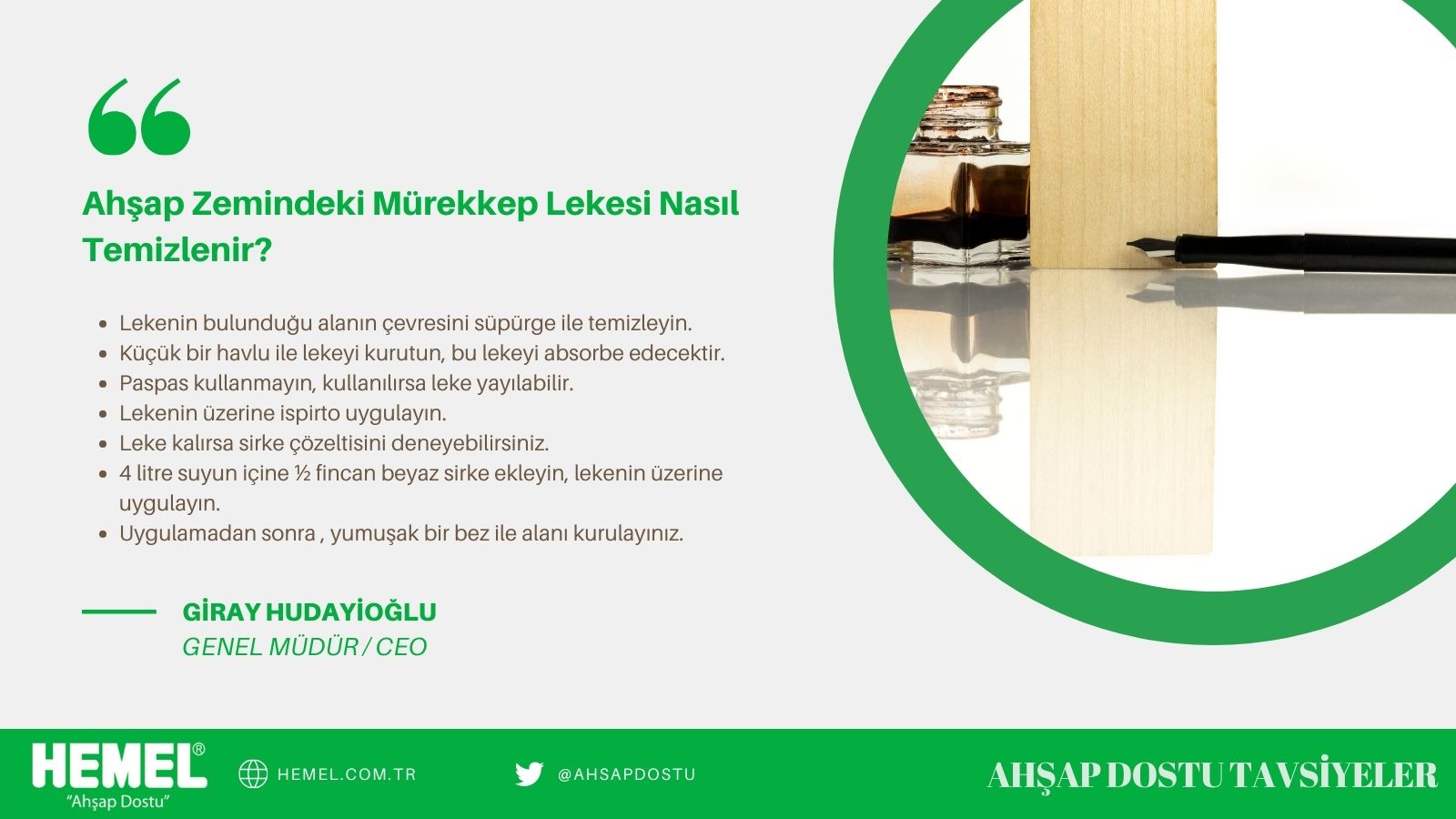 Ahşap Zemindeki Mürekkep Lekesi Nasıl Temizlenir??