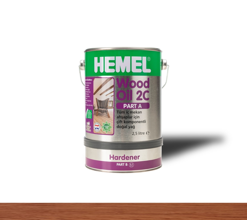 Hemel Wood Oil 2C Mahogany - Renkli Parke & Mobilya Yağı